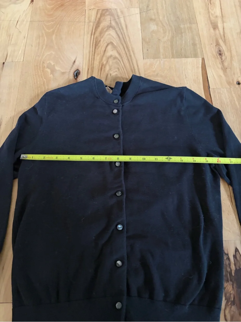 J. Crew Black Button-Up Crewneck Cardigan